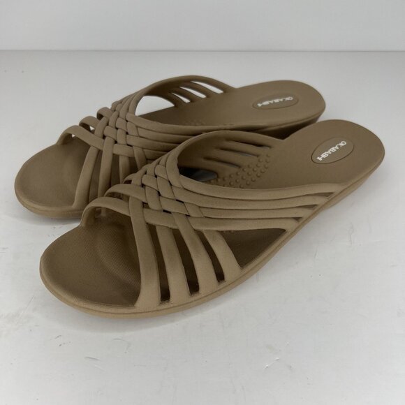 Okabashi Venice Chai Women's Size Large (9.5-10.5) Beige Archfit Slide Sandals - Picture 1 of 9